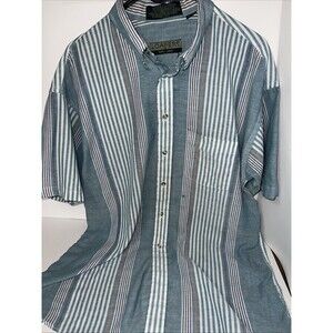 vintage Loafers brand button-down shirt Green And White Pattern L/G